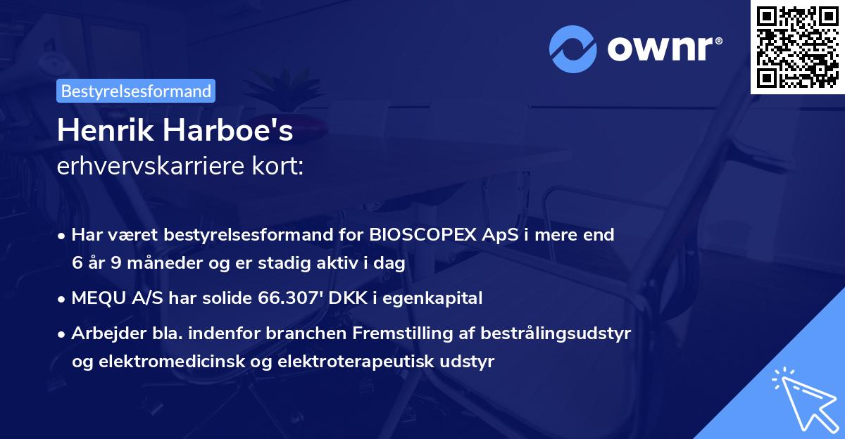 Henrik Harboe's erhvervskarriere kort