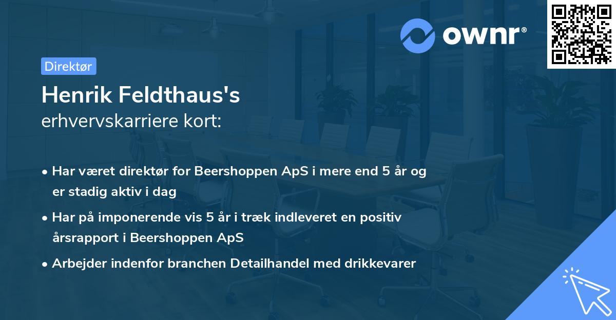 Henrik Feldthaus's erhvervskarriere kort