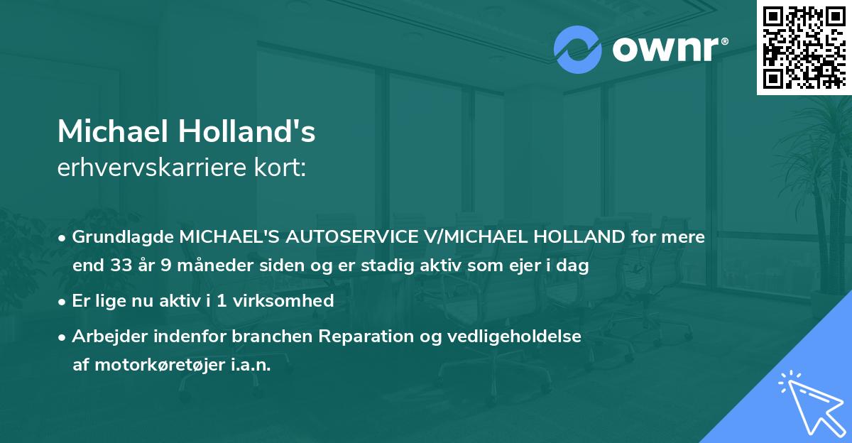 Michael Holland's erhvervskarriere kort