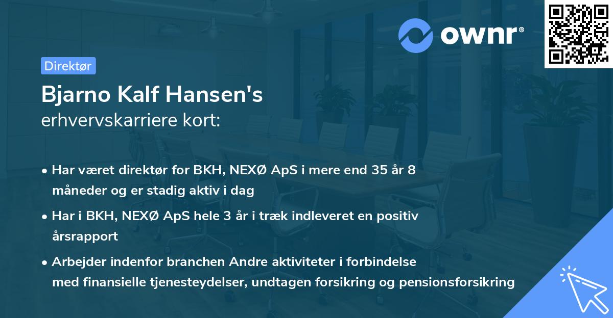 Bjarno Kalf Hansen's erhvervskarriere kort