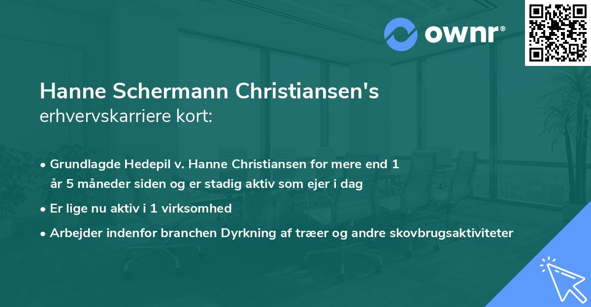 Hanne Schermann Christiansen's erhvervskarriere kort