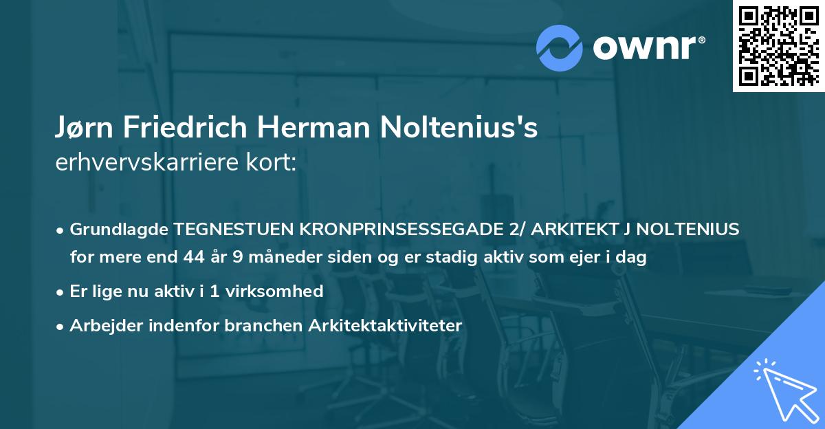 Jørn Friedrich Herman Noltenius's erhvervskarriere kort