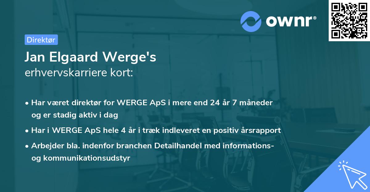 Jan Elgaard Werge's erhvervskarriere kort