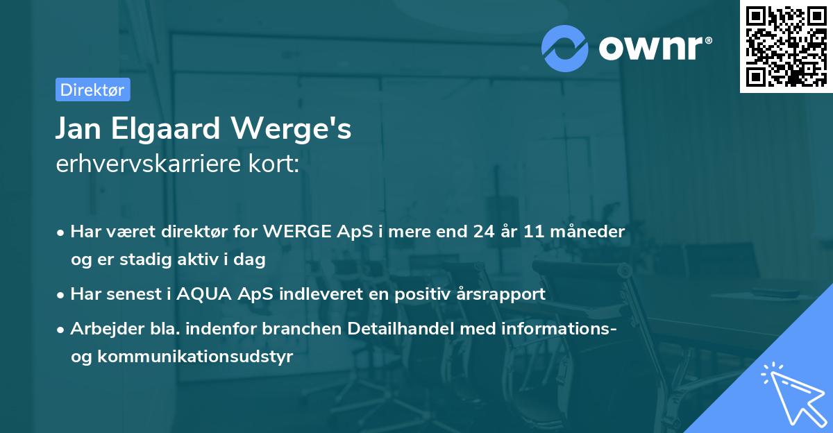 Jan Elgaard Werge's erhvervskarriere kort