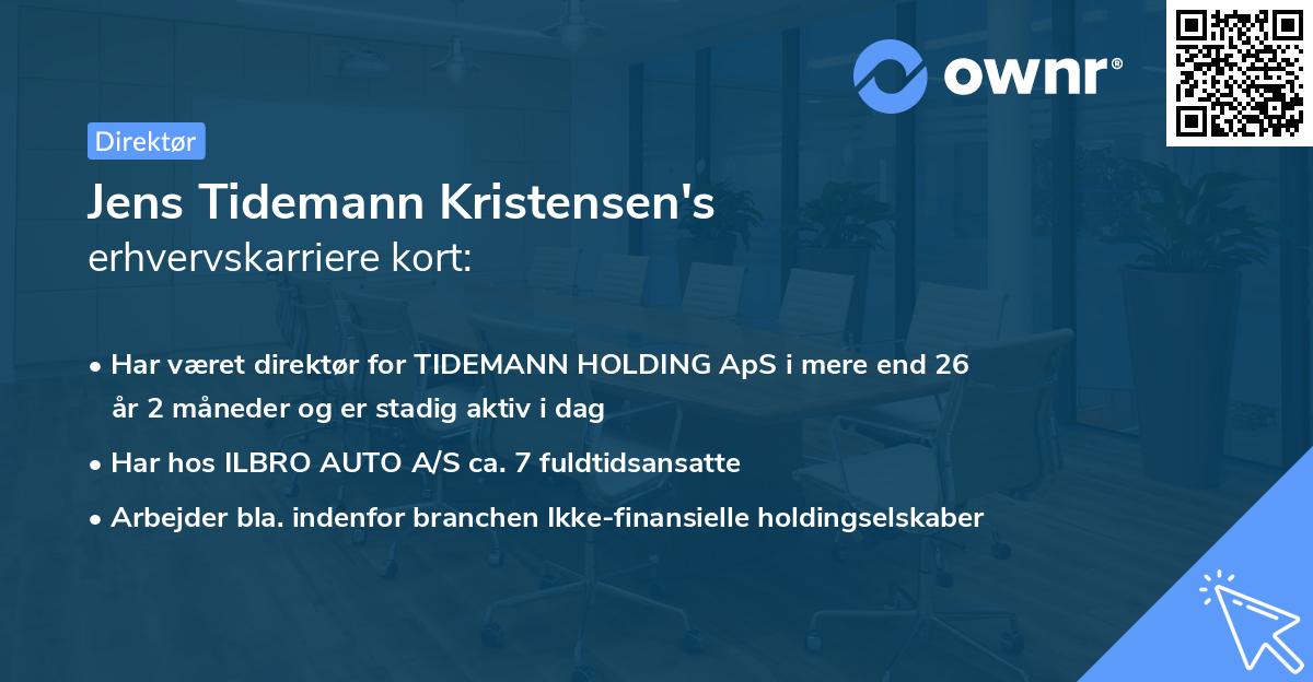 Jens Tidemann Kristensen's erhvervskarriere kort