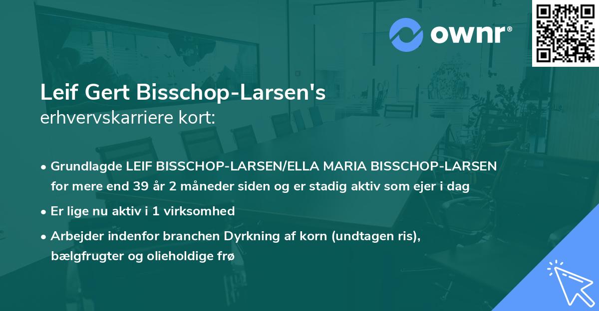 Leif Gert Bisschop-Larsen's erhvervskarriere kort