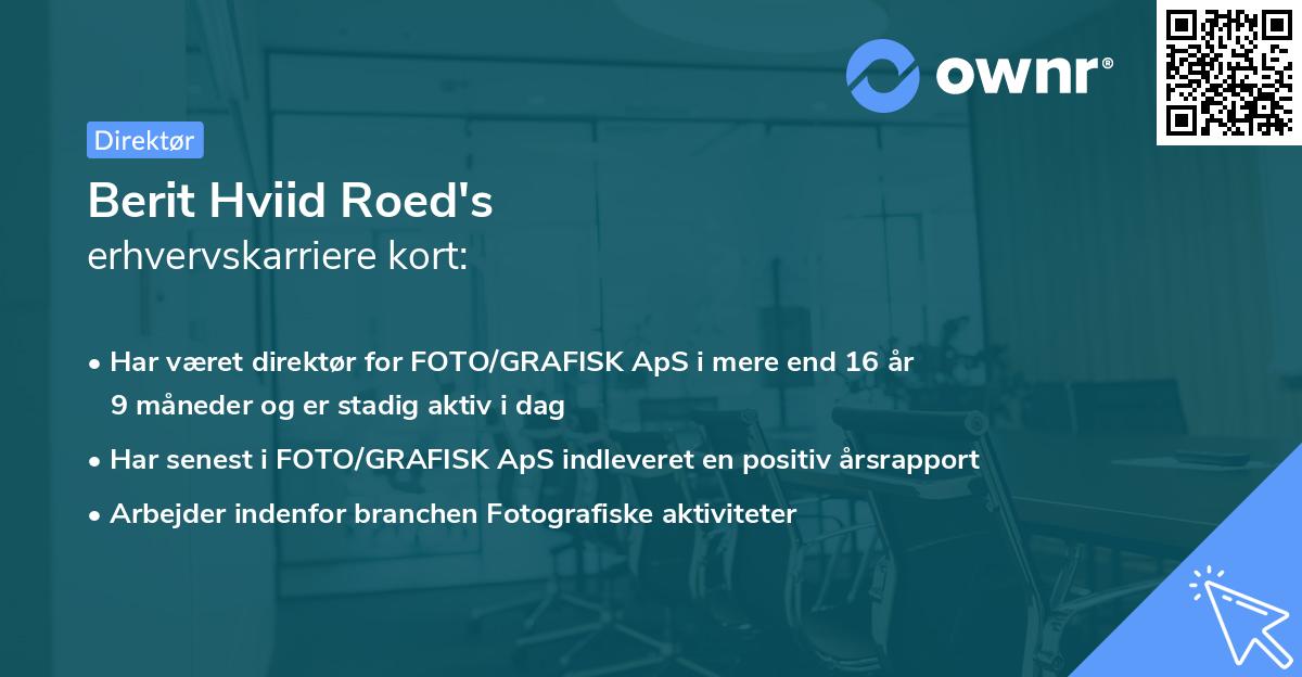 Berit Hviid Roed's erhvervskarriere kort