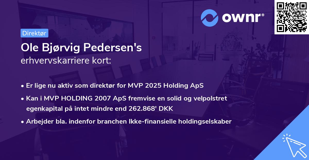 Ole Bjørvig Pedersen's erhvervskarriere kort