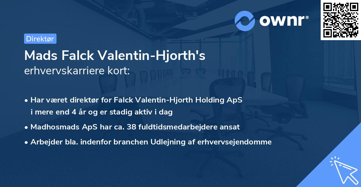 Mads Falck Valentin-Hjorth's erhvervskarriere kort