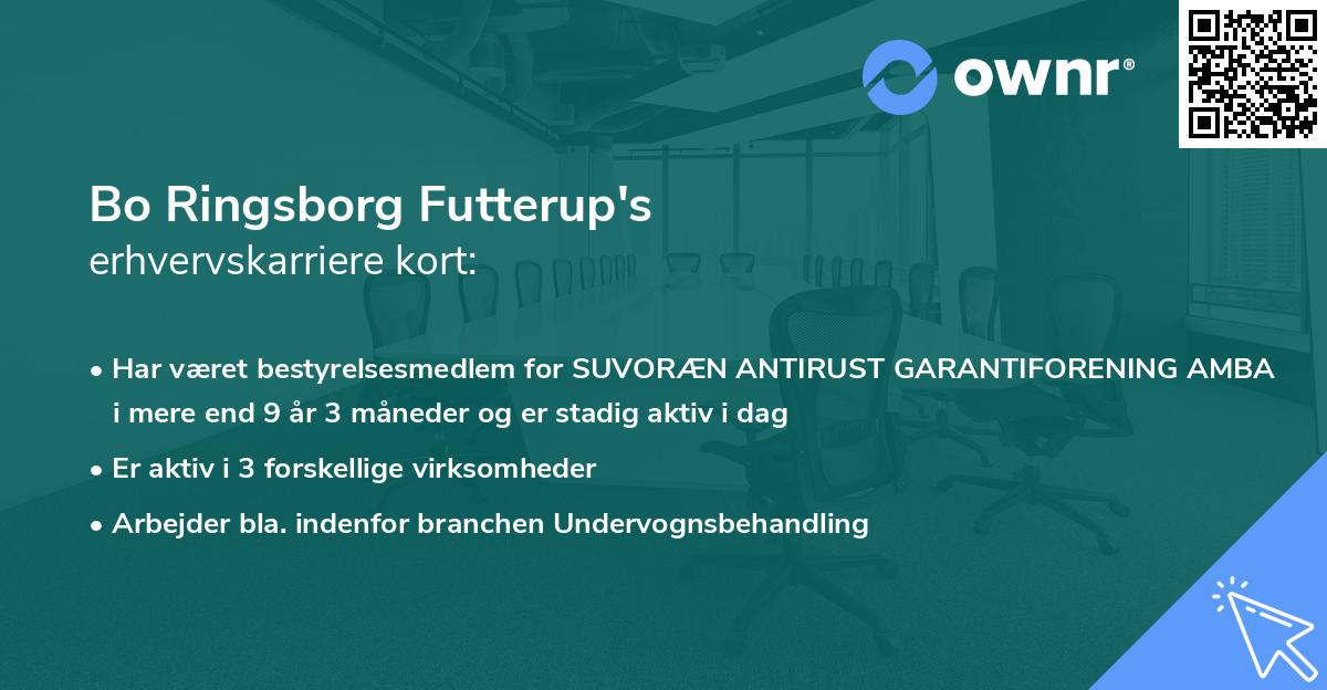Bo Ringsborg Futterup's erhvervskarriere kort