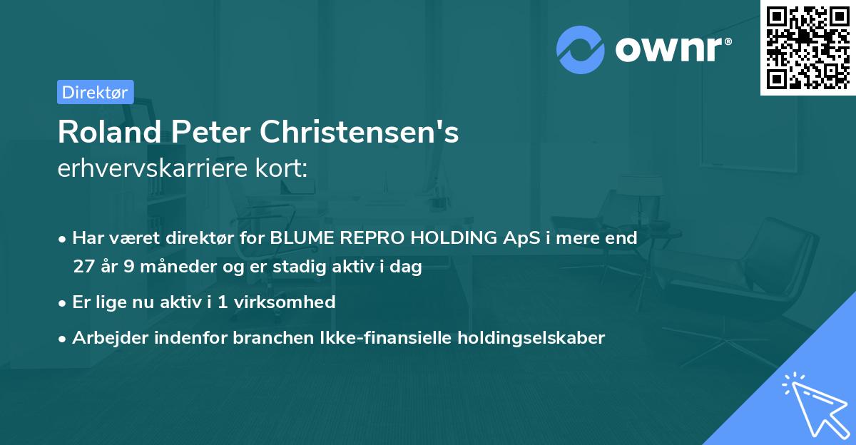 Roland Peter Christensen's erhvervskarriere kort
