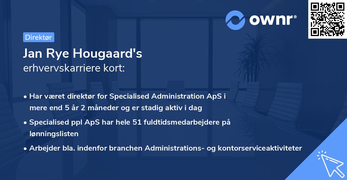 Jan Rye Hougaard's erhvervskarriere kort