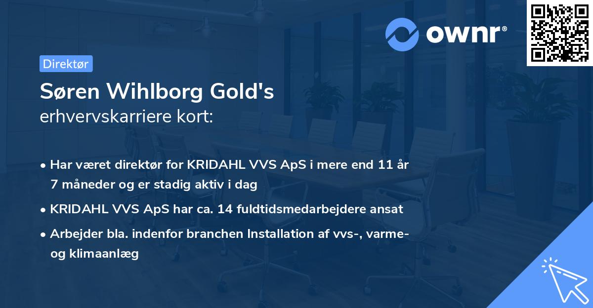 Søren Wihlborg Gold's erhvervskarriere kort