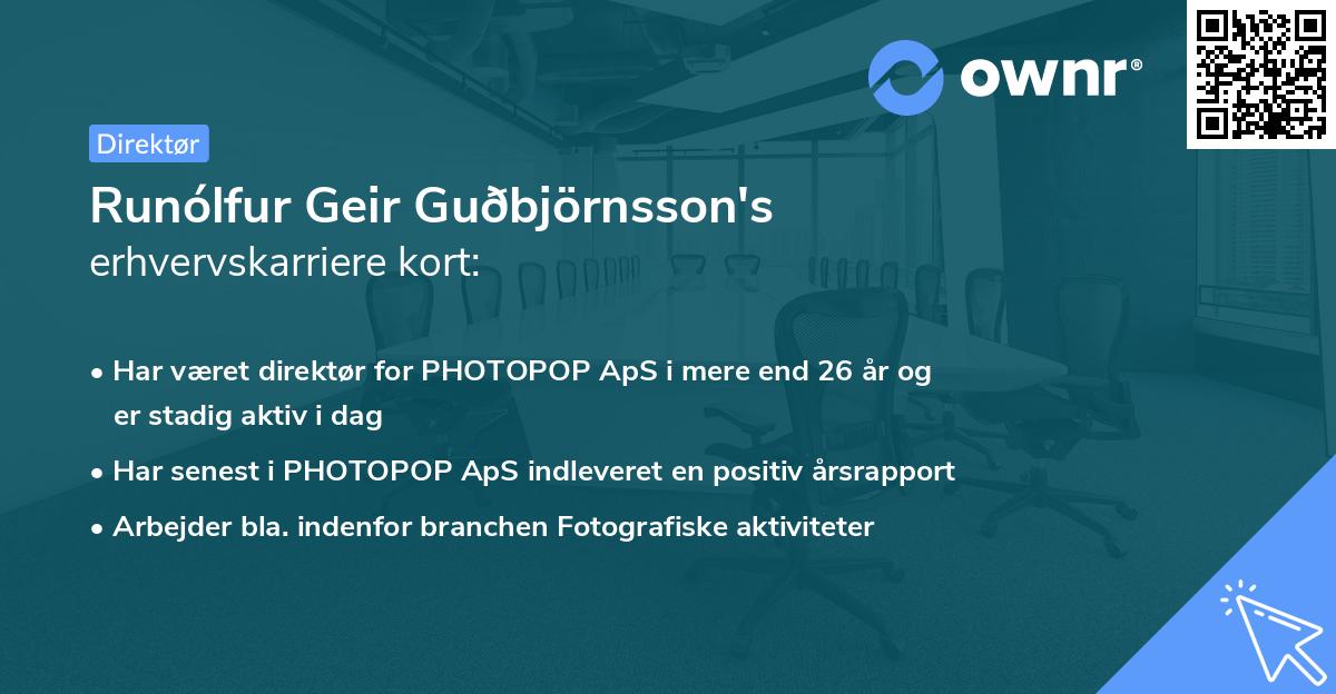 Runólfur Geir Guðbjörnsson's erhvervskarriere kort