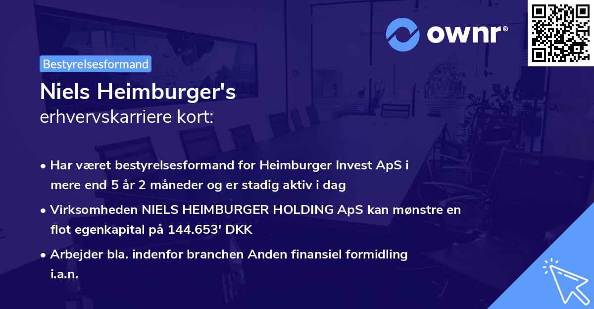 Niels Heimburger's erhvervskarriere kort
