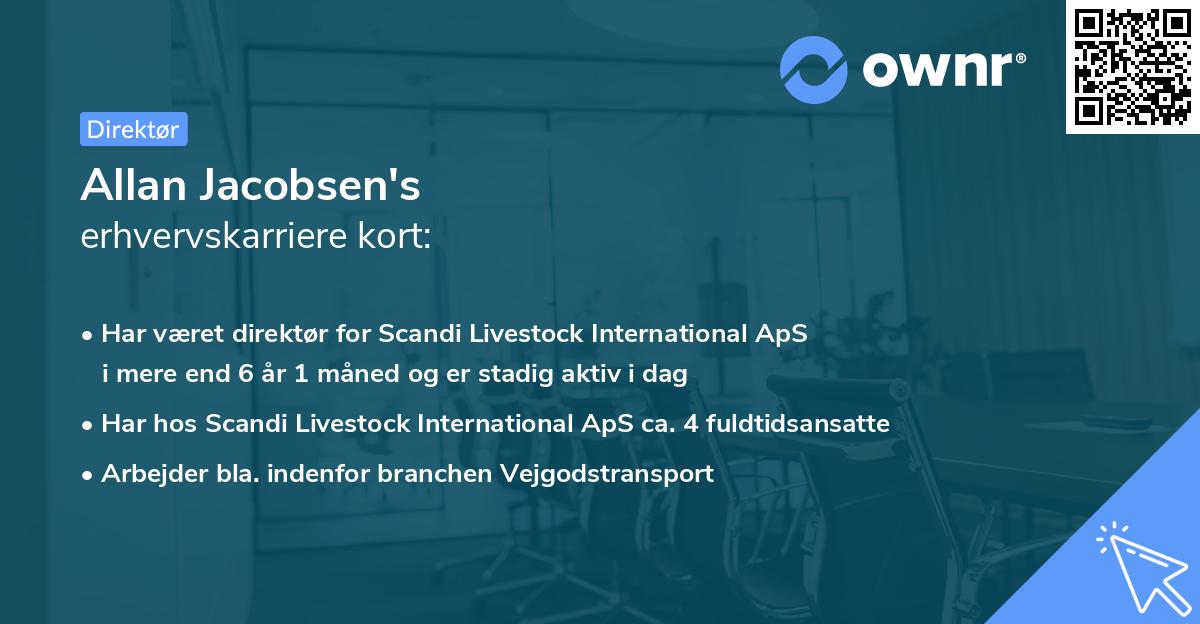 Allan Jacobsen's erhvervskarriere kort