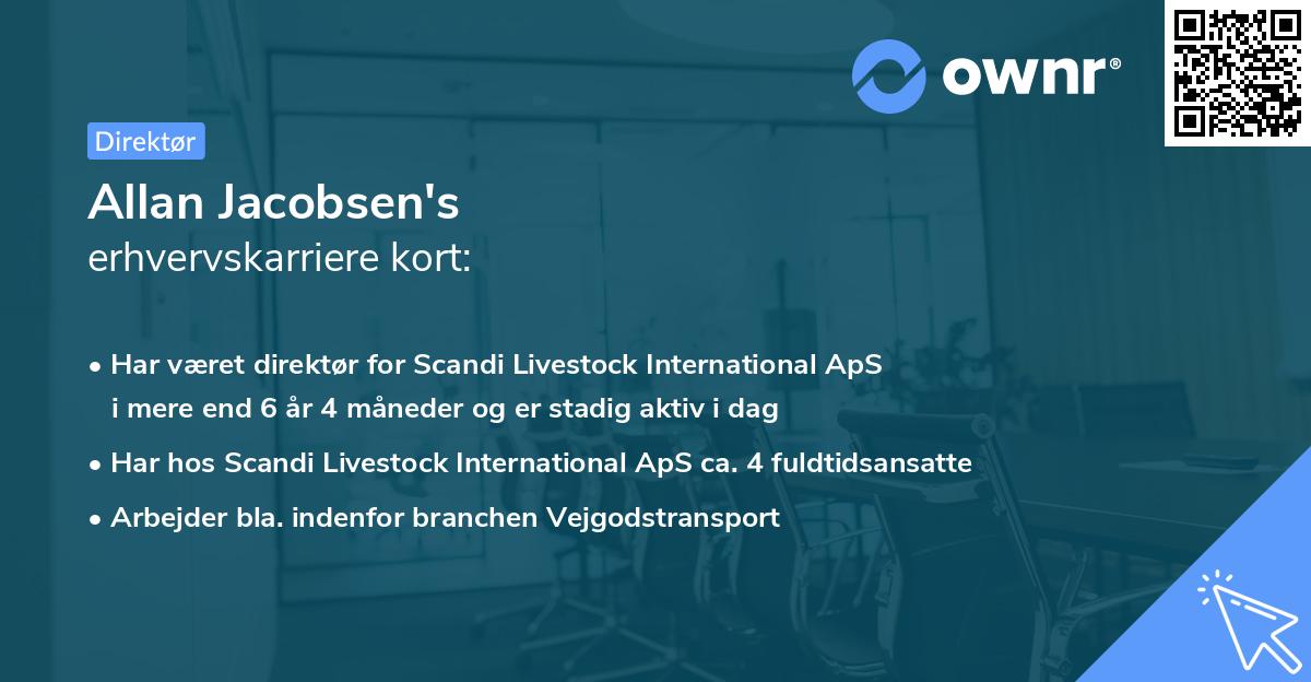 Allan Jacobsen's erhvervskarriere kort