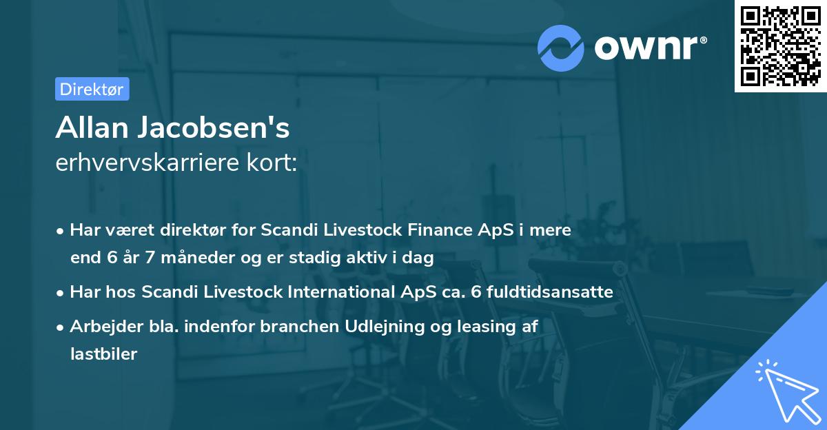 Allan Jacobsen's erhvervskarriere kort