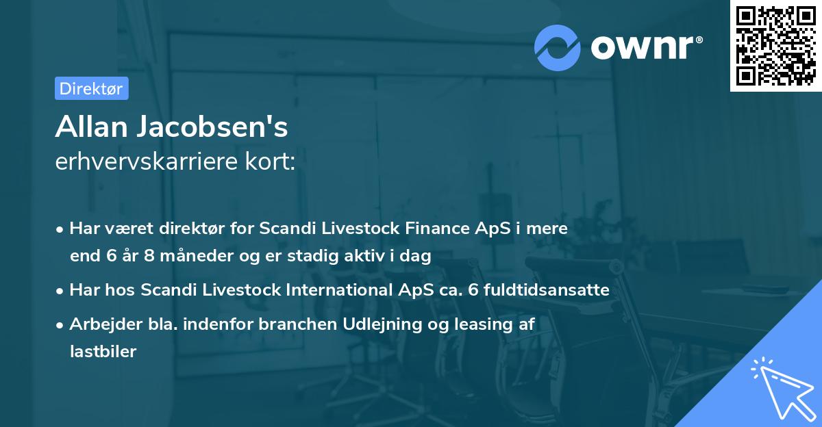 Allan Jacobsen's erhvervskarriere kort