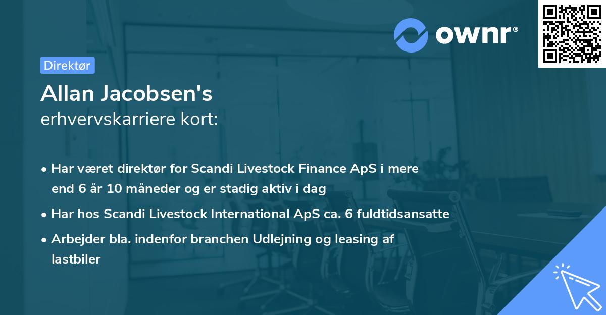 Allan Jacobsen's erhvervskarriere kort