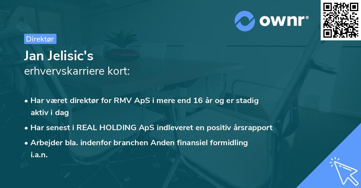 Jan Jelisic's erhvervskarriere kort