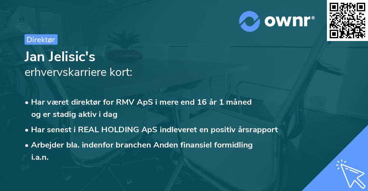 Jan Jelisic's erhvervskarriere kort