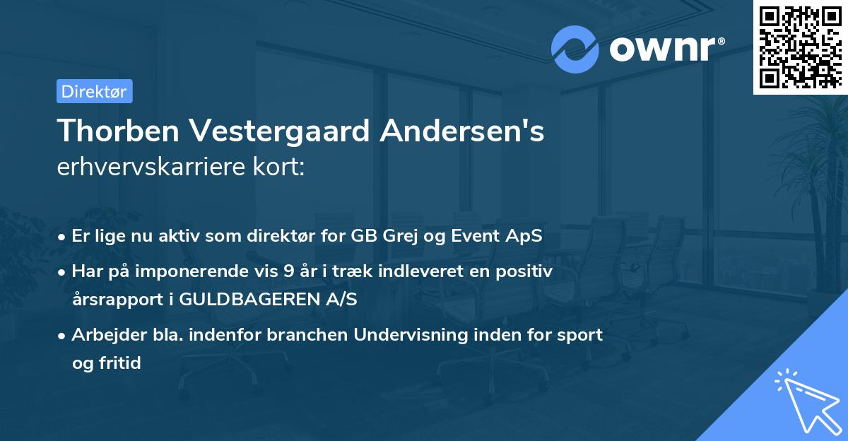 Thorben Vestergaard Andersen's erhvervskarriere kort