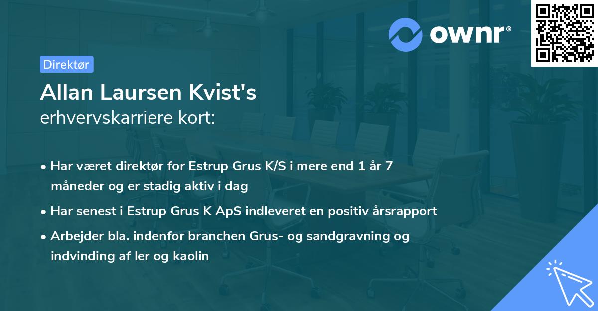 Allan Laursen Kvist's erhvervskarriere kort