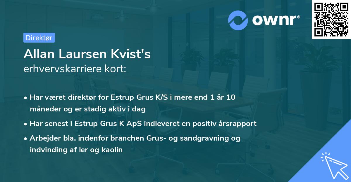 Allan Laursen Kvist's erhvervskarriere kort