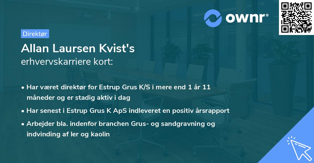 Allan Laursen Kvist's erhvervskarriere kort