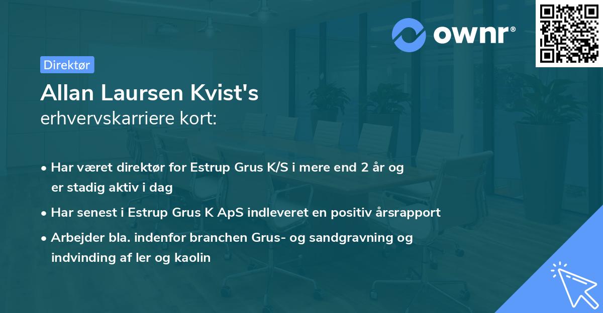 Allan Laursen Kvist's erhvervskarriere kort