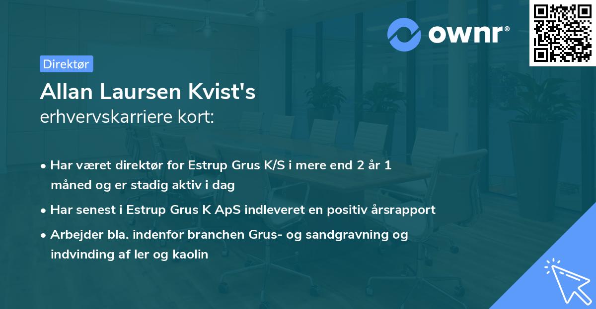 Allan Laursen Kvist's erhvervskarriere kort