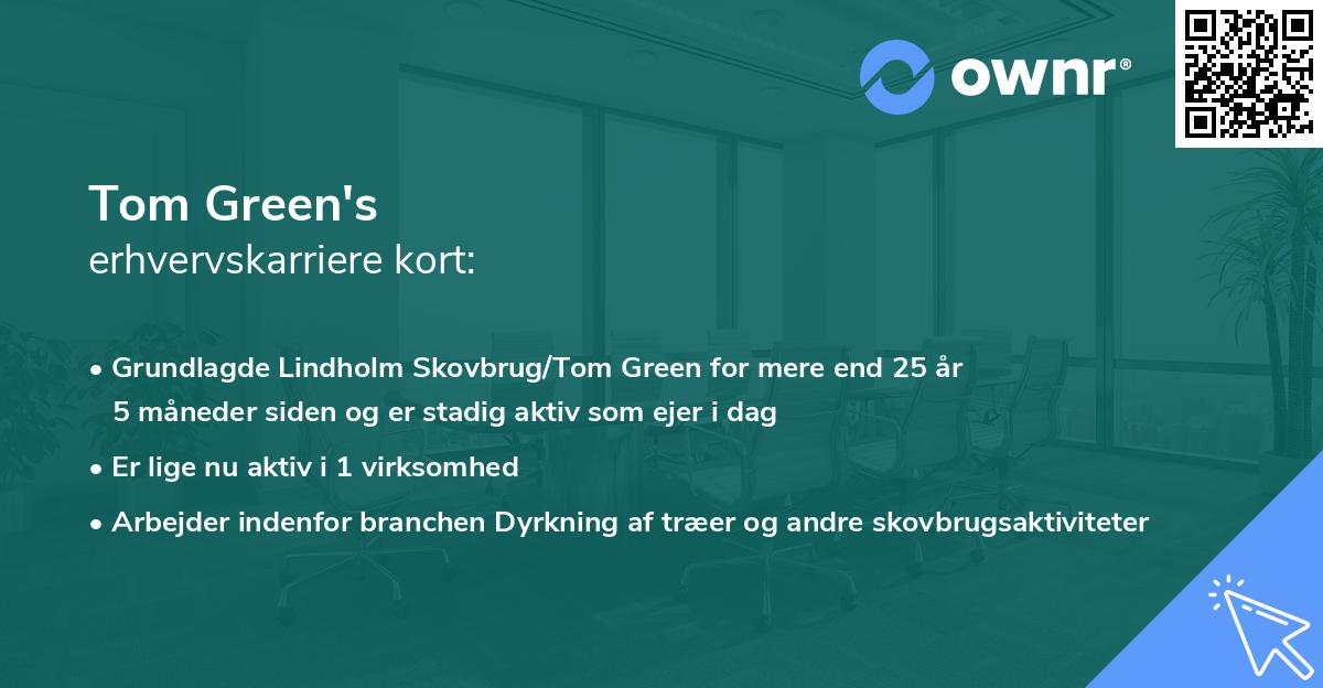 Tom Green's erhvervskarriere kort