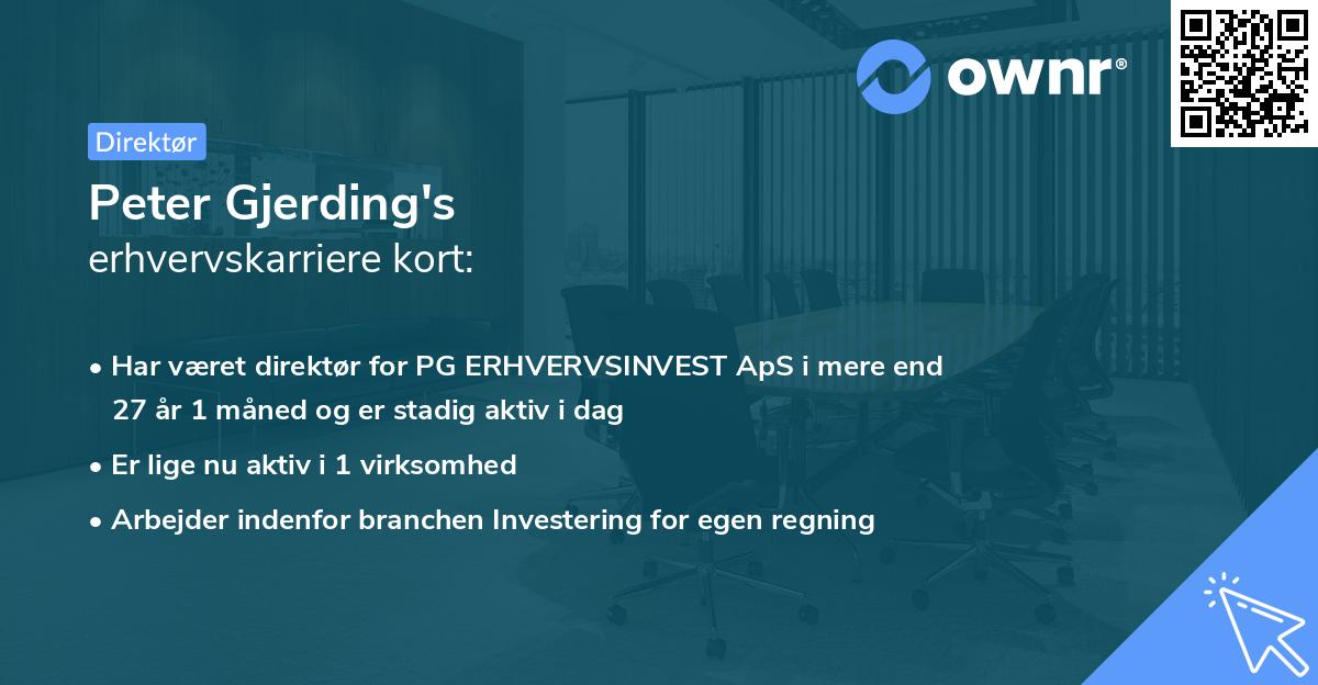 Peter Gjerding's erhvervskarriere kort