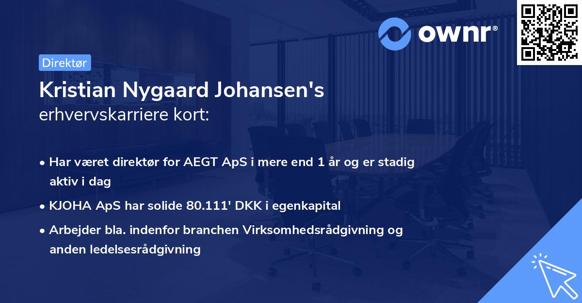 Kristian Nygaard Johansen's erhvervskarriere kort