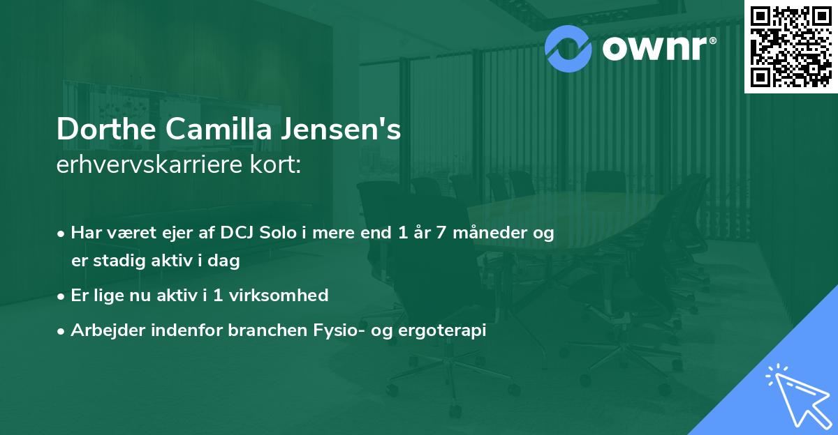 Dorthe Camilla Jensen's erhvervskarriere kort