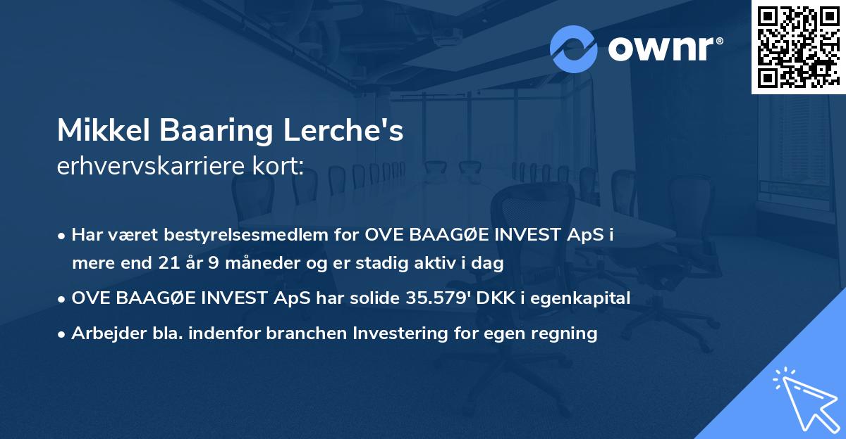 Mikkel Baaring Lerche's erhvervskarriere kort