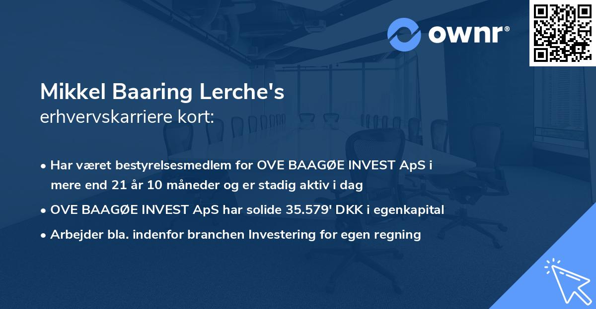 Mikkel Baaring Lerche's erhvervskarriere kort