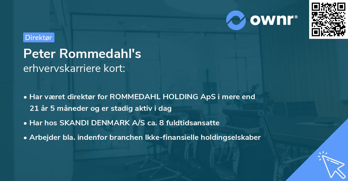 Peter Rommedahl's erhvervskarriere kort
