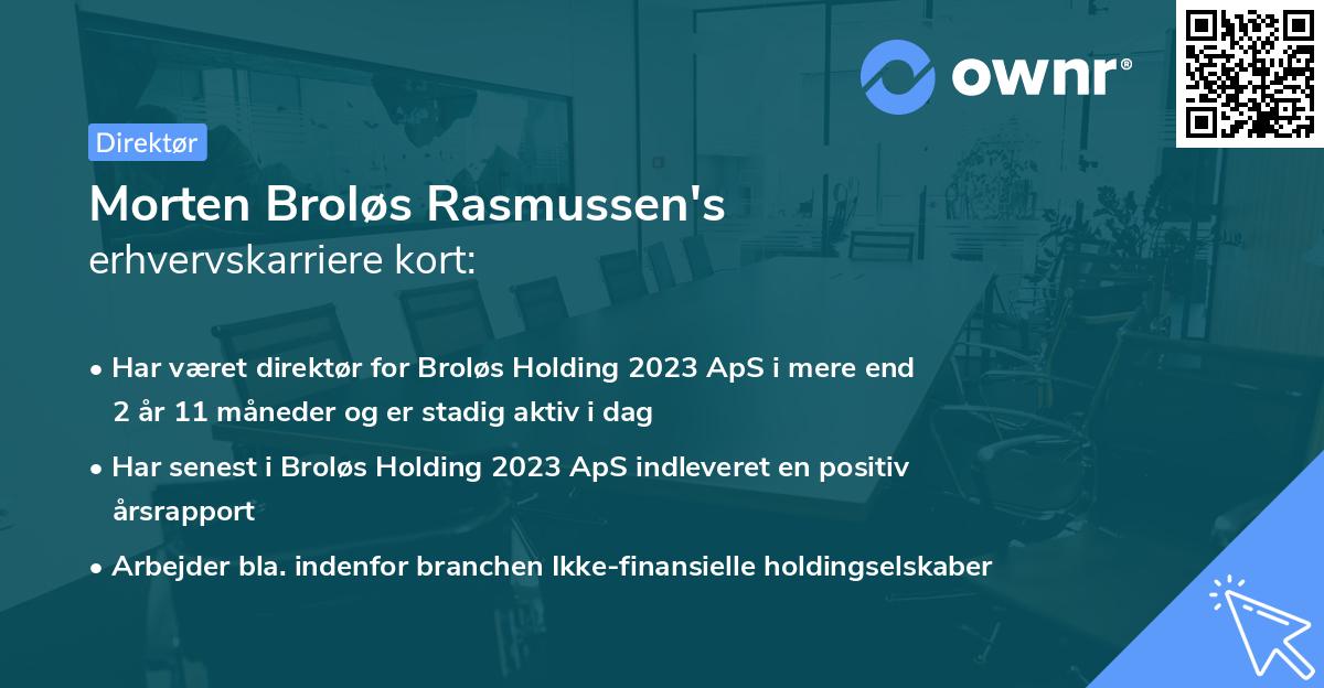 Morten Broløs Rasmussen's erhvervskarriere kort
