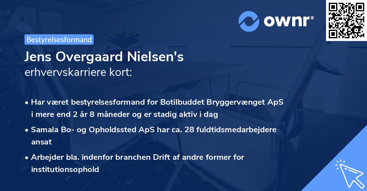 Jens Overgaard Nielsen's erhvervskarriere kort