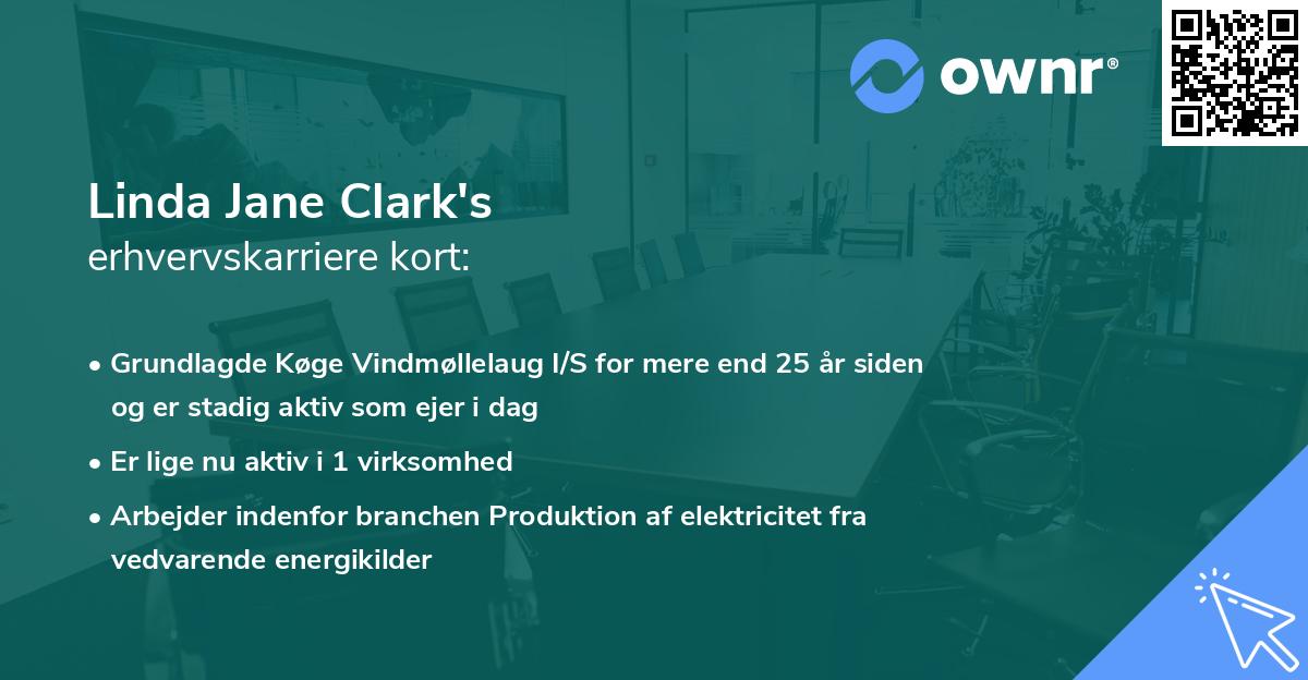 Linda Jane Clark's erhvervskarriere kort