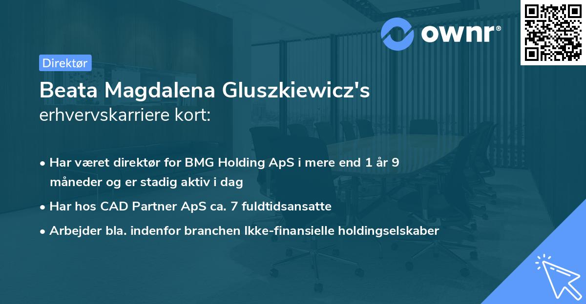 Beata Magdalena Gluszkiewicz's erhvervskarriere kort