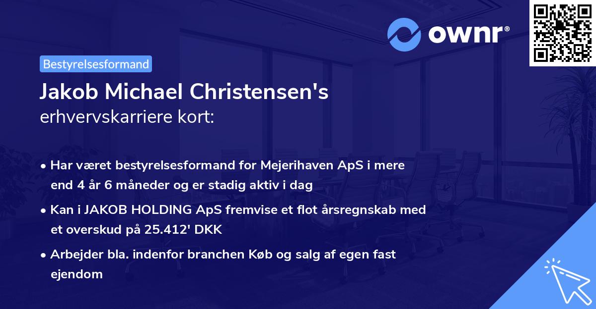 Jakob Michael Christensen's erhvervskarriere kort