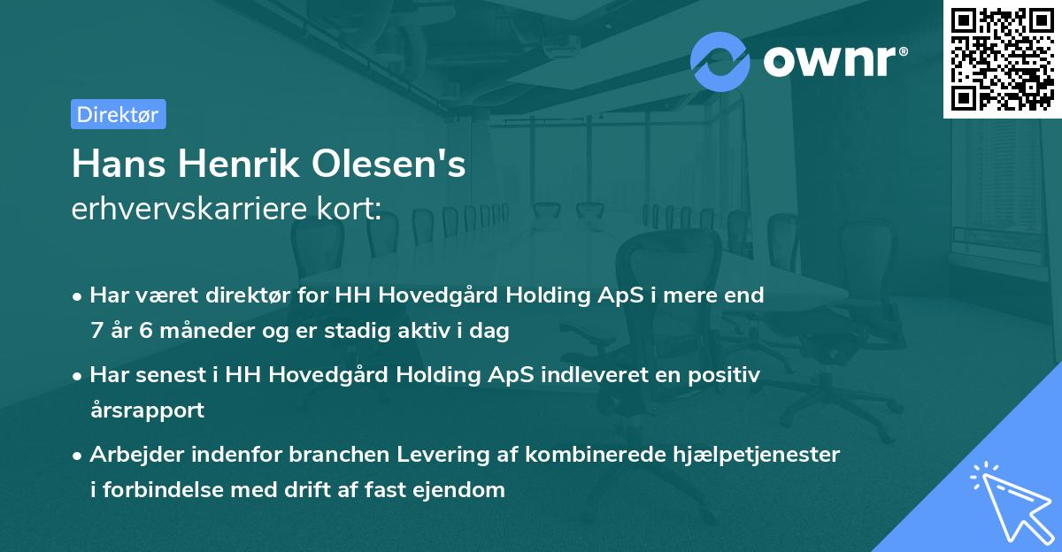 Hans Henrik Olesen's erhvervskarriere kort