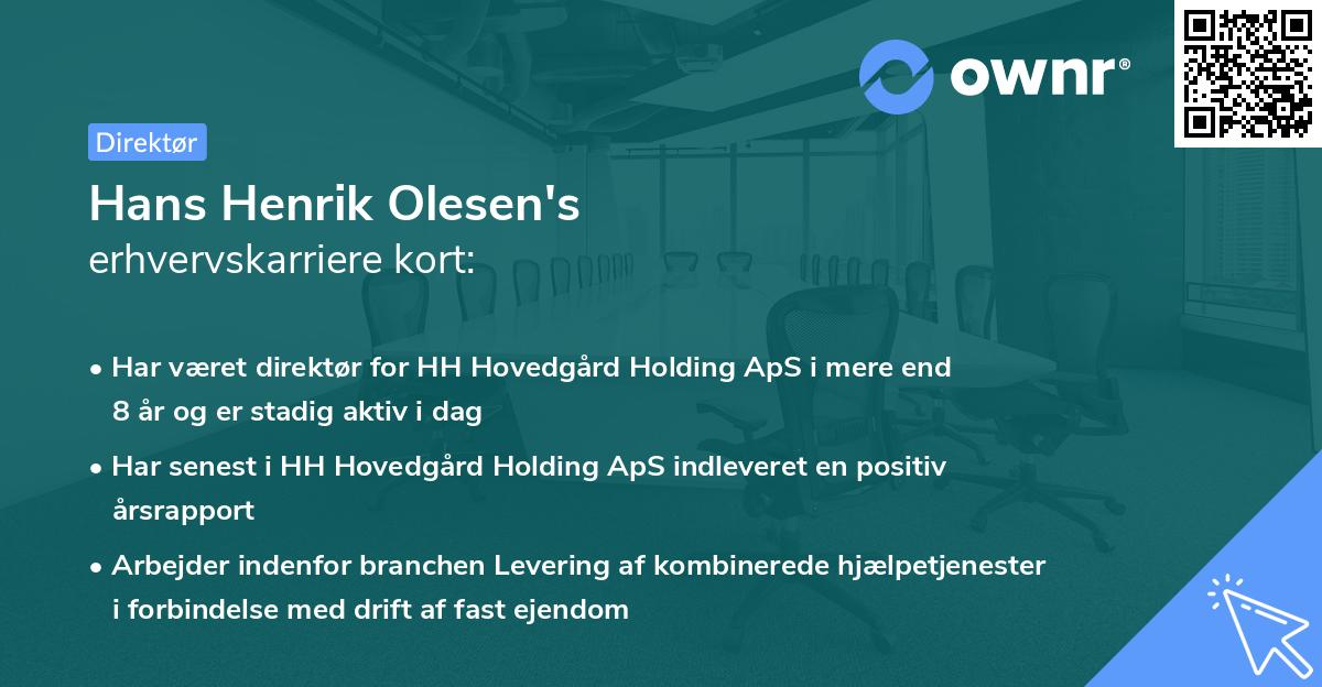 Hans Henrik Olesen's erhvervskarriere kort
