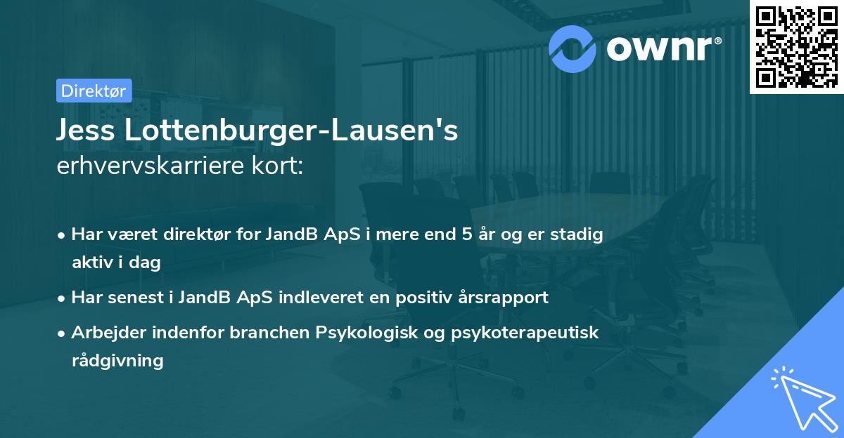 Jess Lottenburger-Lausen's erhvervskarriere kort