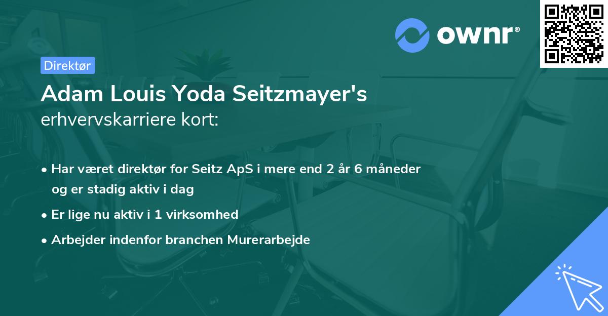 Adam Louis Yoda Seitzmayer's erhvervskarriere kort