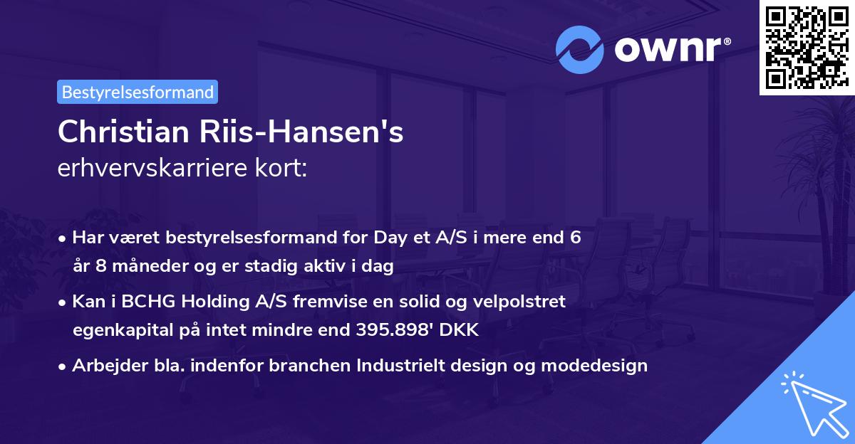 Christian Riis-Hansen's erhvervskarriere kort