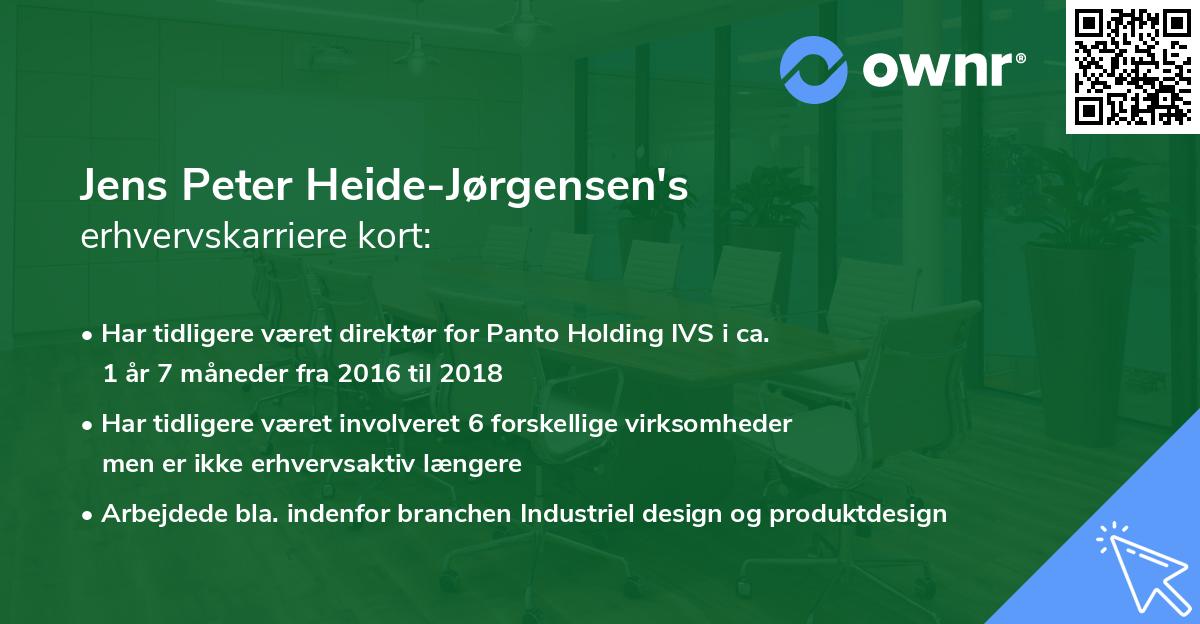 Jens Peter Heide-Jørgensen's erhvervskarriere kort
